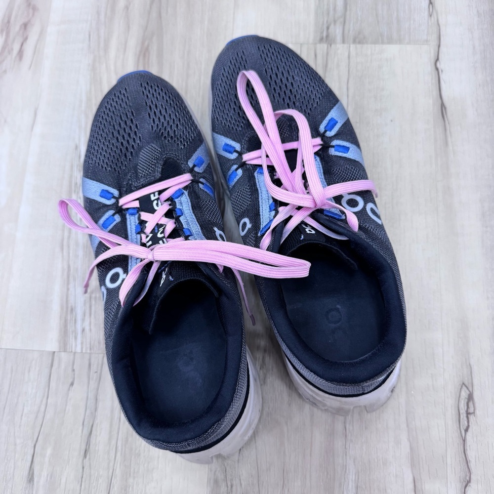 On Cloudeclipse Running Shoes black blue pink laces ladies Sz 10.5 woman - Picture 4 of 7